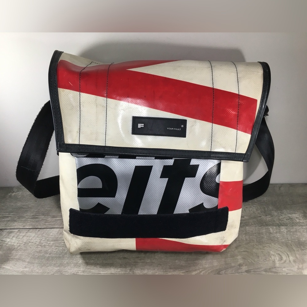 Freitag F-CUT F12 Dragnet "Your Fault" Courier Shoulder Bag Messenger Red/ White